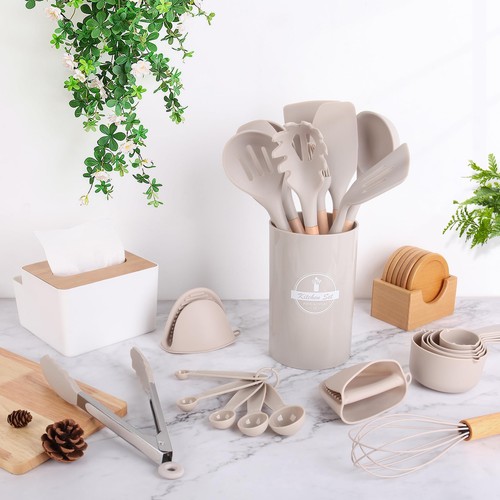 24 Pcs Kitchen Cooking Utensils Set Heat Resistant Non-Stick Silicone Cookware - Picture 7 of 7