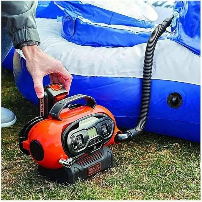 Compressore Aria Black+Decker a Filo con Batteria Portatile BDCINF18N-QS 12V 11B - Immagine 3 di 4