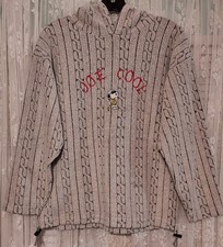 Vintage 90s Embroidered Joe Cool Snoopy Pullover Hoodie Men's size S Gray