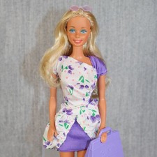 BARBIE MATTEL bambola vintage moda anni 80 superstar bionda viola lavoro glamour