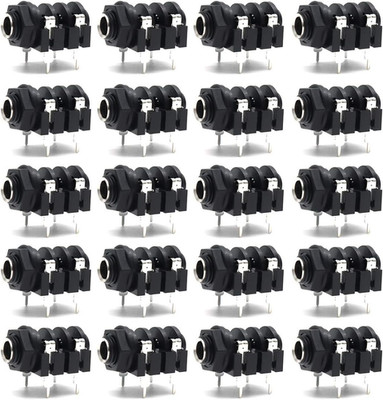 Luomorgo PCB Panel Mount 4 Pin 1/4'' 6.35Mm Female Socket Mono Headphone Jack Sil