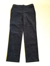 Womens Pants-TALBOTS-black cotton velveteen "Chatham Ankle" slim leg side zip-6