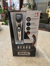 WAHL Color Pro Beard Cordless Rechargeable Trimmer 8 Color-Coded Guide Combs