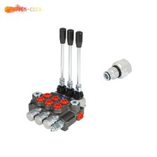 Hydraulic Directional Control Valve BSPP 3 Spool Interface With Conversion Plug