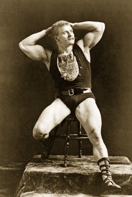 Print: Eugen Sandow, Hands Behind Head, 1893