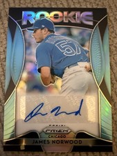 James Norwood 2019 Panini Prizm Rookie Autograph Carolina Blue Baseball Card MLB