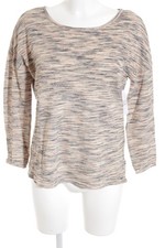 SESSUN Strickpullover Damen Pullover Gr. DE 36 beige-wollweiß-dunkelblau
