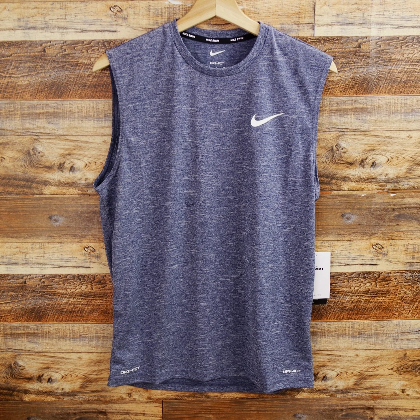 NWT Nike Swim Sleeveless Shirt Size Small Mens gray UPF 40+