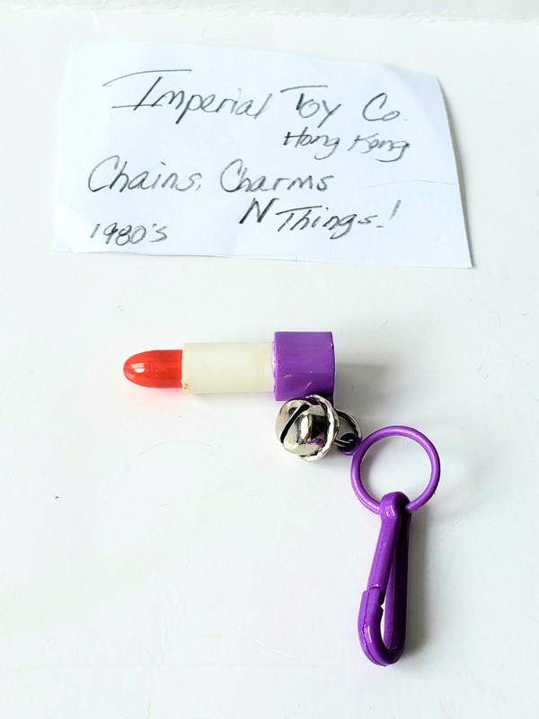 Vintage 1980's~Plastic Bell Charms Lot~~LIPSTICK~~Imperial Toy Corp!~