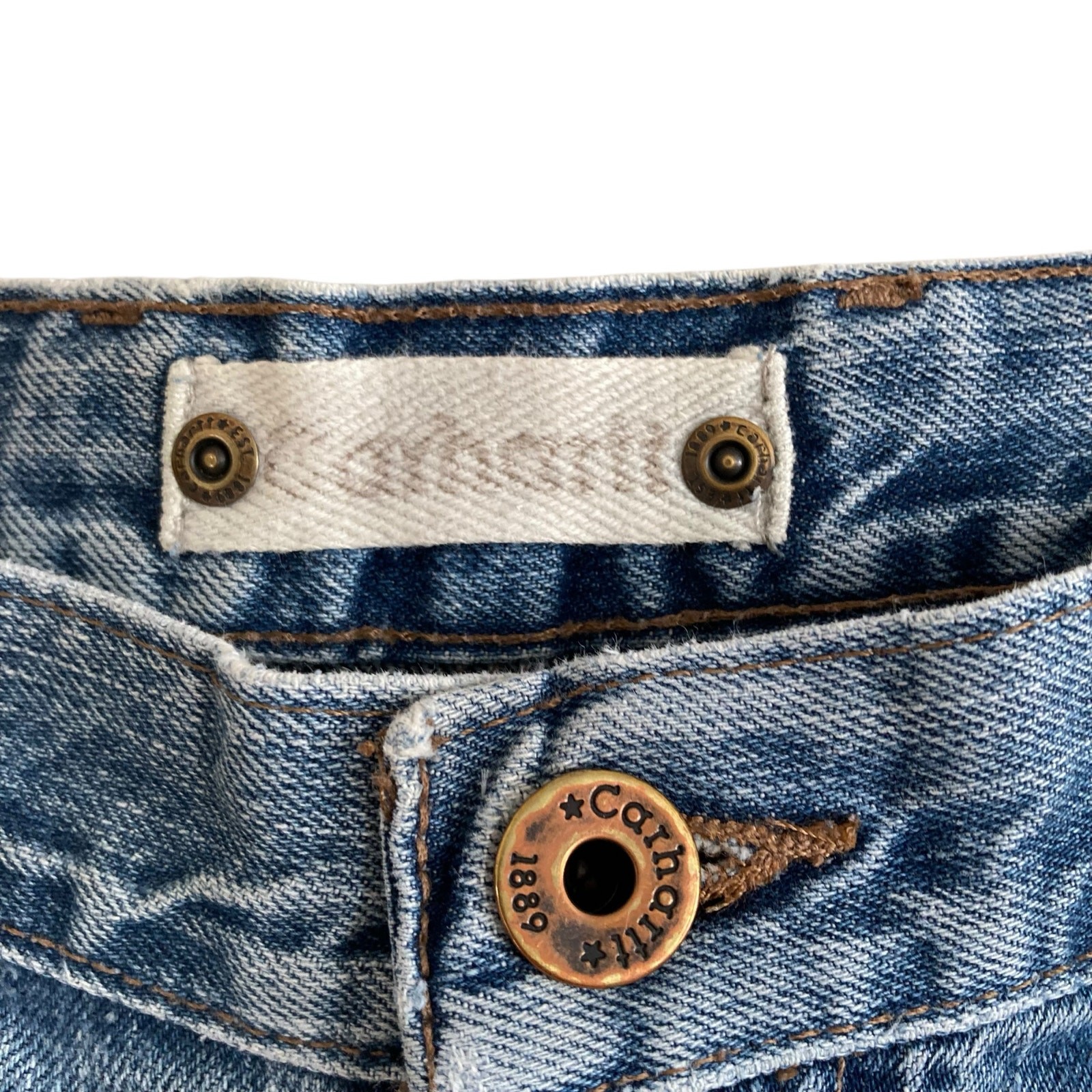 Carhartt Traditional Fit Bootcut Faded Mid Wash Western Gorpcore Jeans Sz 36x34 thumbnail 7