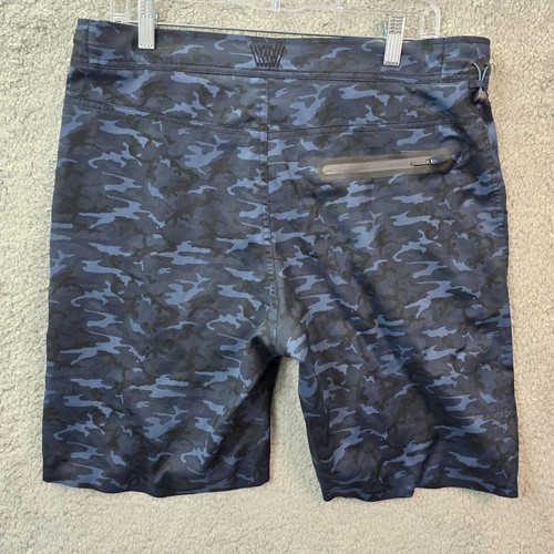 Mack Weldon Men's Blue Camo Hybrid Board Shorts Stretch Swim Size L *FLAW* - Picture 5 of 15