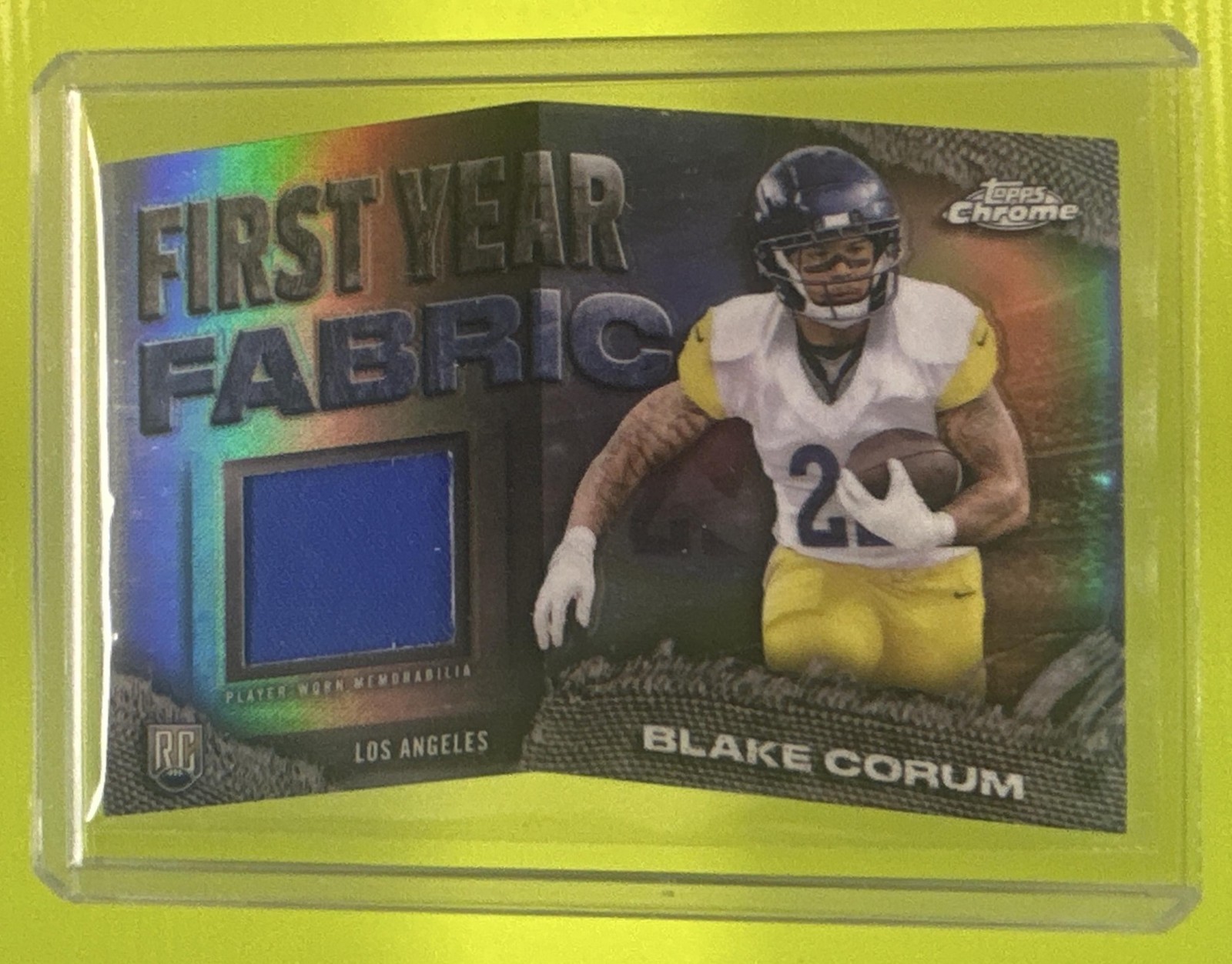 2024 Topps Chrome Blake Corum #FYF-BC First Year Fabric MEM RC Rams