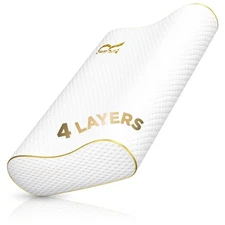 Memory Foam Pillow, Cervical Pillow, 4-Layer Queen, Contour Pillow, Side Slee...
