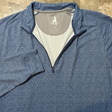 Johnnie O Sweatshirt Mens Medium Blue Quarter Zip Golf Performance Alder