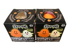 Scrunchems Squishy Sugar Ghosts Glow in the Dark Squeeze Ball Orange White NEW