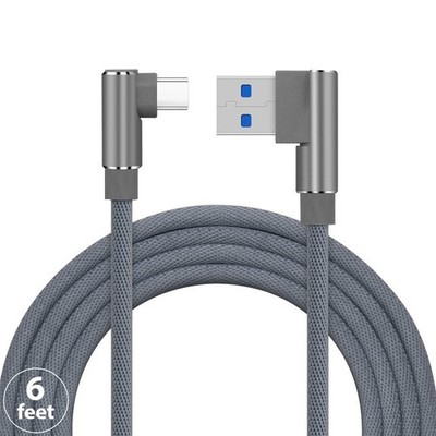 6Ft USB Type C Cable 90 Degree USB C Charging Cord For Samsung Galaxy S21 S22 23