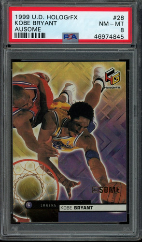 1999-00 Upper Deck HoloGrFX Kobe Bryant AuSome #28 AU Lakers PSA 8