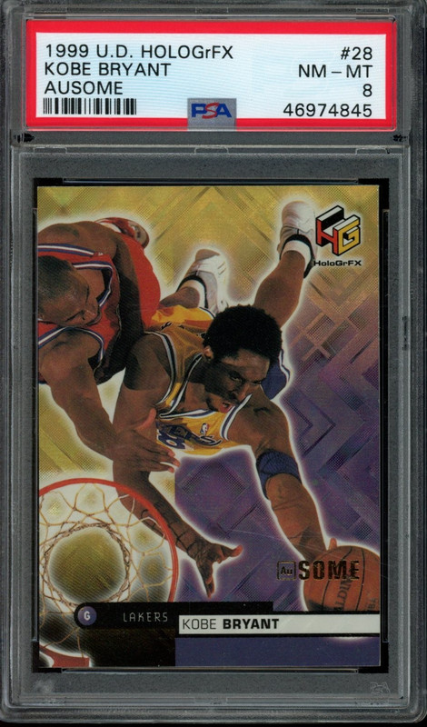 1999-00 Upper Deck HoloGrFX Kobe Bryant AuSome #28 AU Lakers PSA 8
