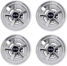 Golf Cart Hubcaps 8 Inch Set of 4, Club 8 inches, chrome - Silver