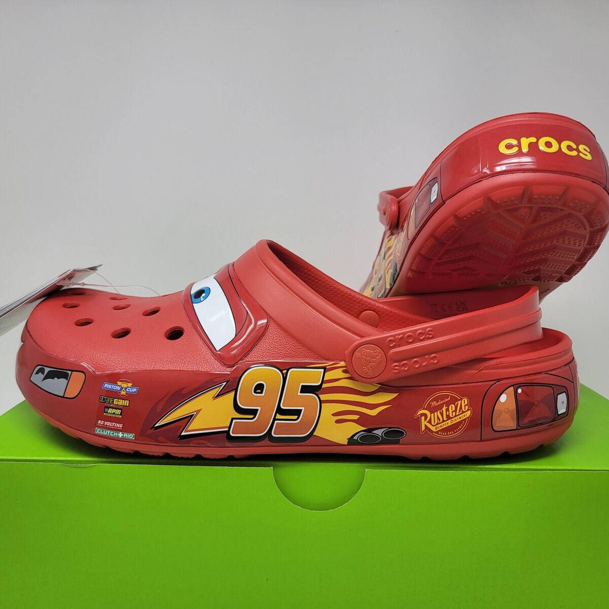 Lightning McQueen Light Up Crocs Men’s Size (5,6,7,8,9,10,11,13) - Free  Shipping