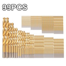 99Pcs Titanium Coated HSS Drill Bit Tool Set for Plastic Wood Metal Kit UK