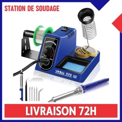 NAHKZNY Station de Soudage Électrique Fer à Souder 60W Soudure 200 à 480℃ + Accessoires