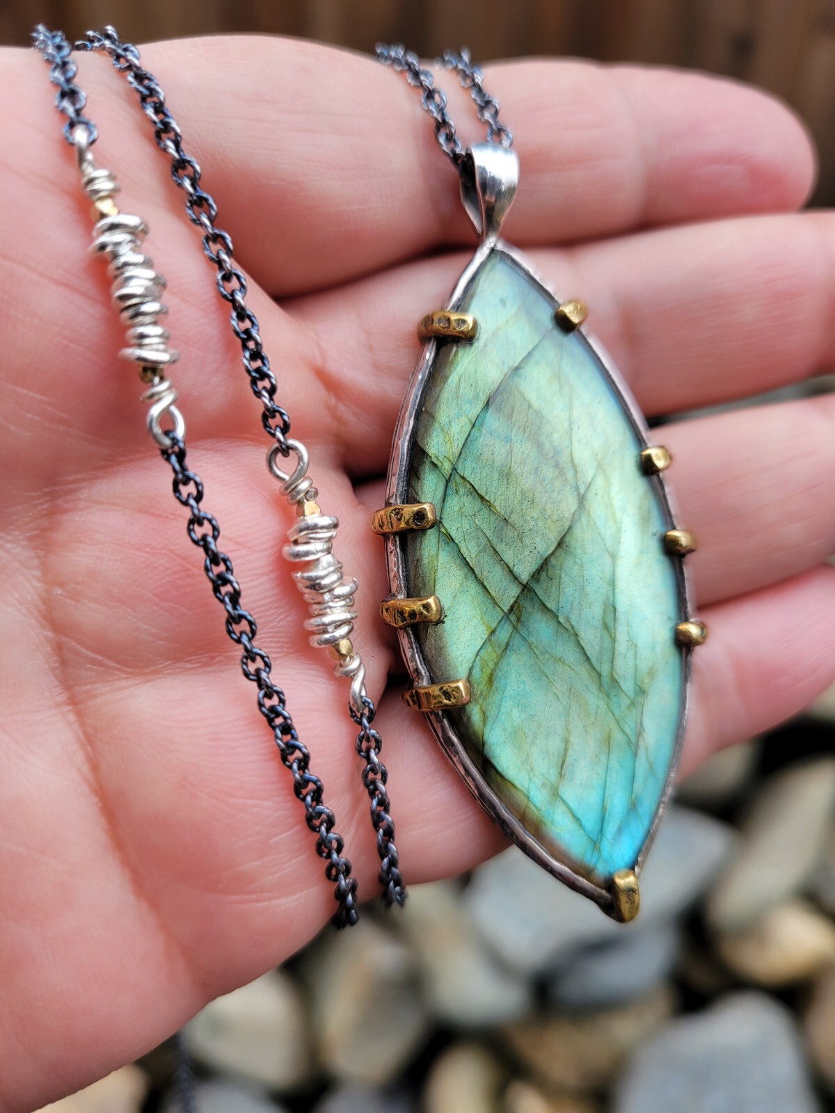 Artisan Eclipse Oval Labradorite Sterling Silver … - image 6