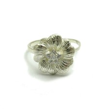 Sterling Silver Ring Flower Hallmarked Solid 925 With CZ Nickel Free Empress
