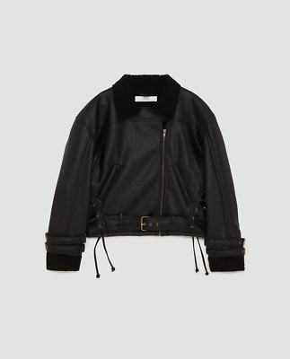 Zara Women Faux Leather Cropped Jacket Size L NWT | eBay