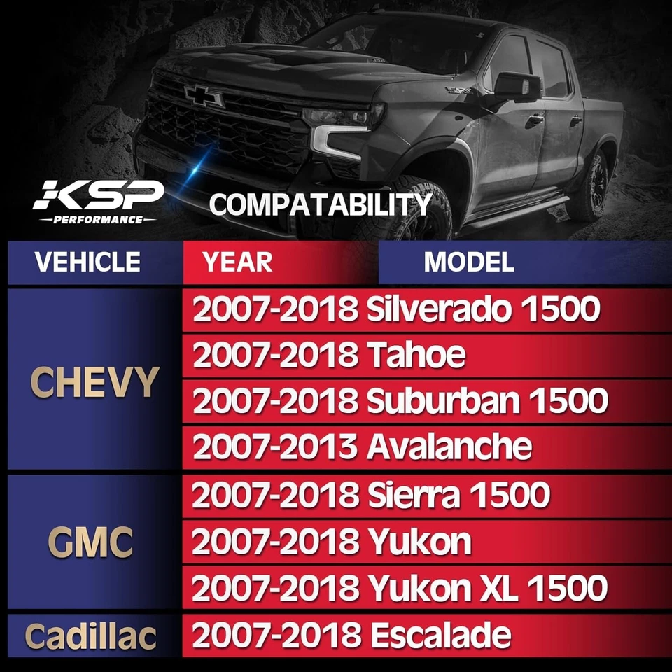 KSP Upper Control Arm 2-4" lift for 07-18 Silverado 1500 07-14 Avalanche Tahoe - Image 2 of 4