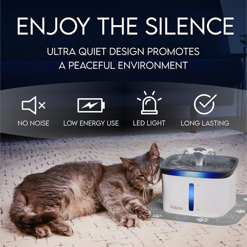 95Oz/2.8L Pet Fountain, Automatic Cat Water Fountain Dog Water Dispenser with Re - Picture 6 of 9