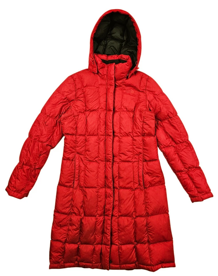LO ÚLTIMO Abrigo Para Mujer THE NORTH FACE @ 550 PLUMÓN ACOLCHADO ACOLCHADO ACOLCHADO LARGO RODILLA ROJO M Foto 2 de 4