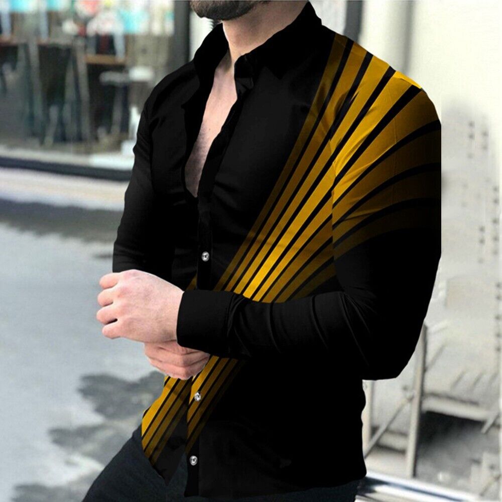 Fashion Mens Shirt Men Tops Breathable M~2XL T Shirts Tops Button Down ...