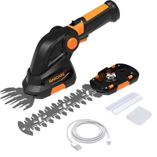GARCARE 2 in 1 Grass Shears & Hedge Trimmer, Cordless Handheld Bush Trimmer