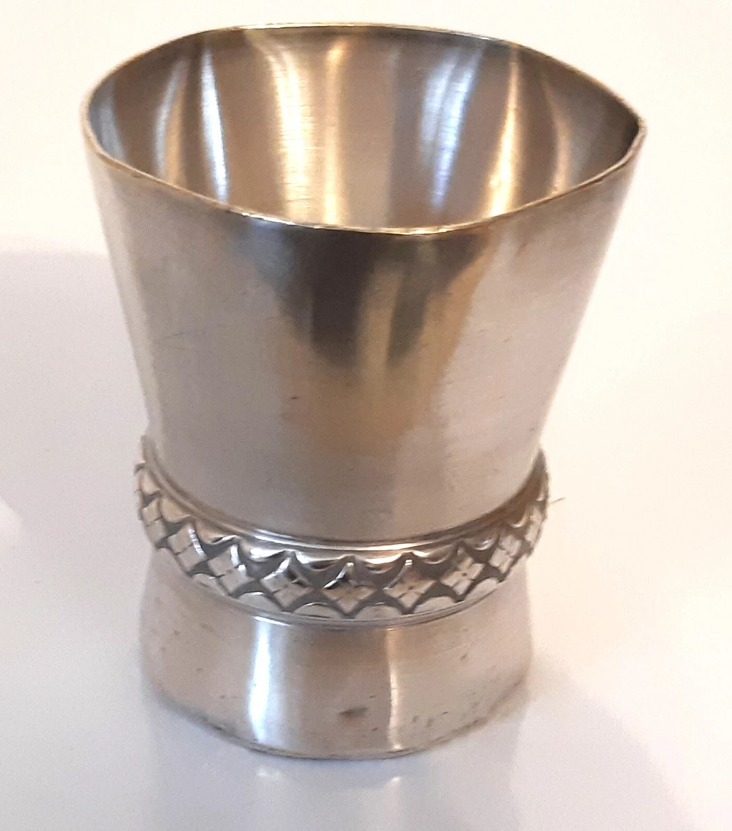 RARE GOBELET TIMBALE metal argenté poinçon Gallia Christofle gravé fleur feuille EUR 20,00