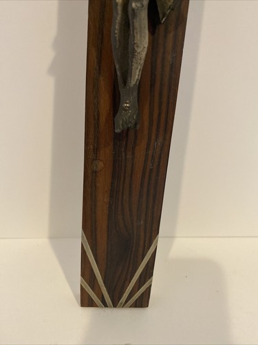 Antique Wood Crucifix Wall Hanging Jesus Cross 15” - Picture 6 of 9
