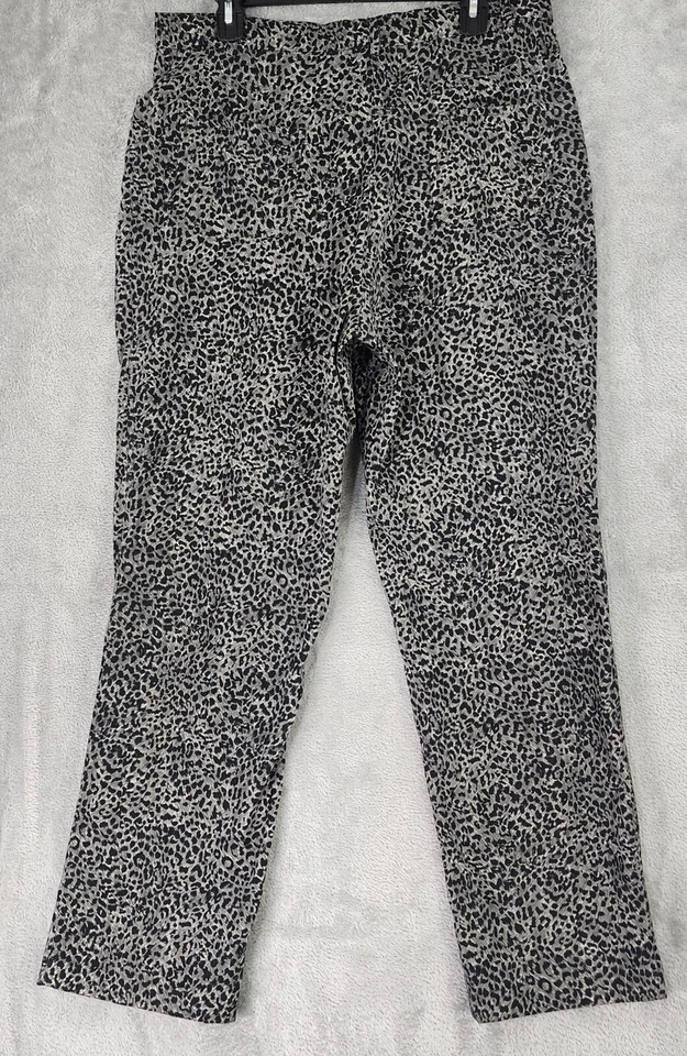Pantalones de vestir Stonebridge para mujer talla 14 gris espalda estampado de leopardo suave elástico Foto 2 de 4