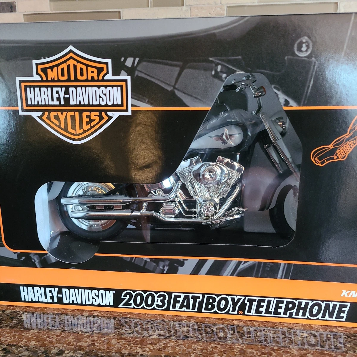 HARLEY DAVIDSON 2003 FAT BOY TELEPHONE BLACK DIAMOND ICE NEW IN BOX NEVER USED