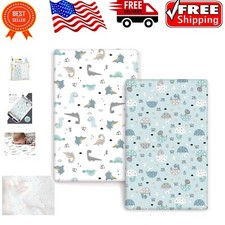 Two-Pack Ultra Soft Baby Crib Sheets for Pack N Play - Safe  Snug Fitted Design