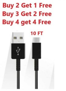 Pour Samsung S10 S8 10Ft Type C USB C Câble charge rapide cordon chargeur rapide BLK
