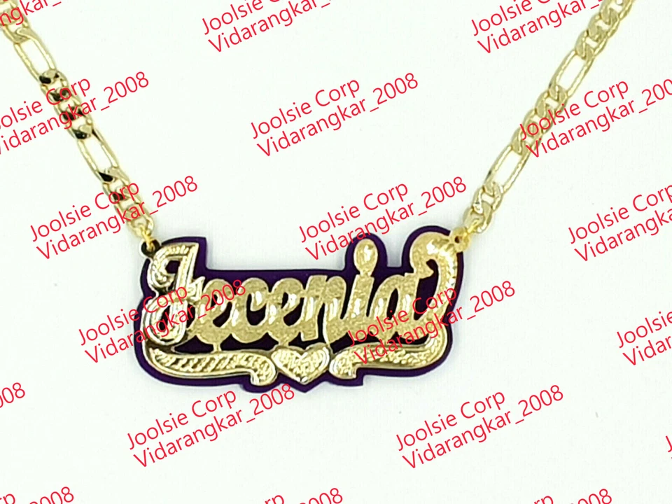 JUEGO PULSERA COLLAR NOMBRE CHAPADO EN ORO 14K PERSONALIZADO, CUALQUIER COLOR CUALQUIER NOMBRE Foto 4 de 4