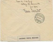 FRANKREICH 1916 Säerin 25C EF Pra.-ZENSUR-Brief mit Zensur-Stempel und -Label CH