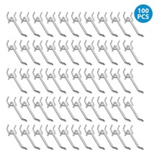 100er Set Lochwandhaken 25mm Metall Hacken 5 F&uuml;r Lochwand Lochplattenhaken