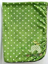 Step By Step Green Elephant Bird Baby Blanket So Sweet Polka Dot Sherpa Security
