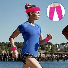 Leg Warmers Headband Wristbands Mix Color Knit Workout 80s Women AccessoriesLeg 