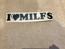 I love Milfs Autocollant Fenêtre de Voiture, Autocollant Vinyle, Ordinateur Portable, Mur, Porte