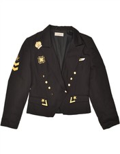 Ashley Brooke Womens Double Breasted Blazer Jacket Eu 38 Medium Black Au06