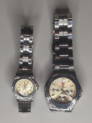 New Calvin Hill Watch Set His And Her  Quartz  Inox