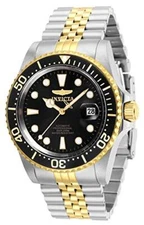Invicta Men's 30094 Pro Diver Automatic 3 Hand Black Dial Two-Tone SS Watch