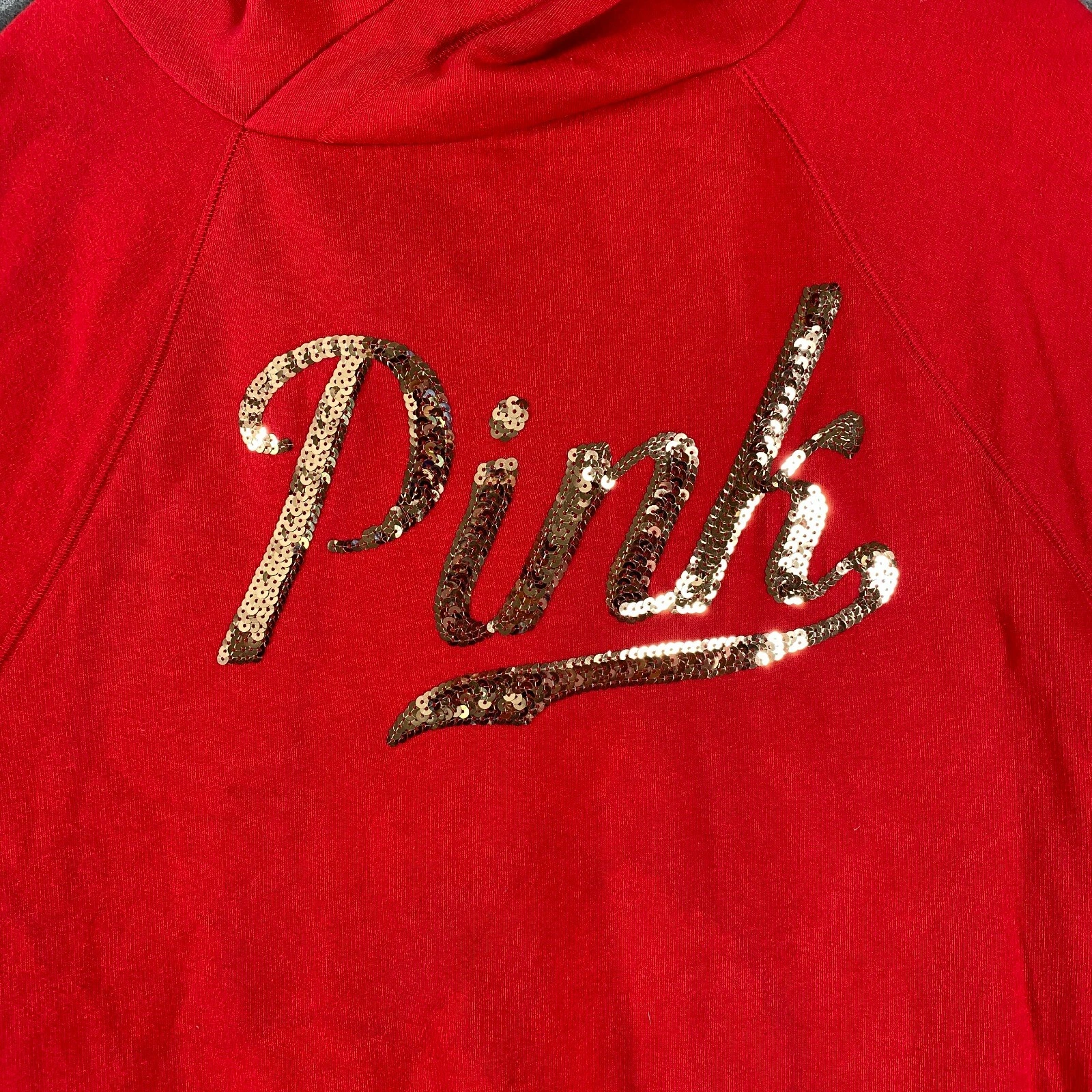 victoria-secret-vs gold glitter spellout hoodie
